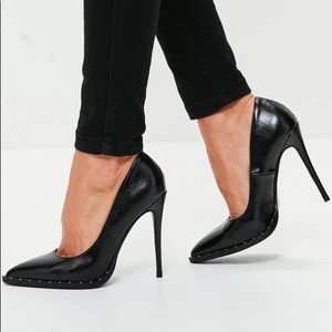 Black studded pumps missguided